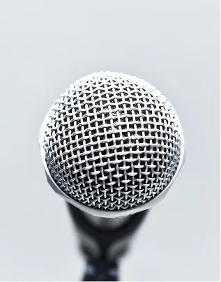 A silver microphone